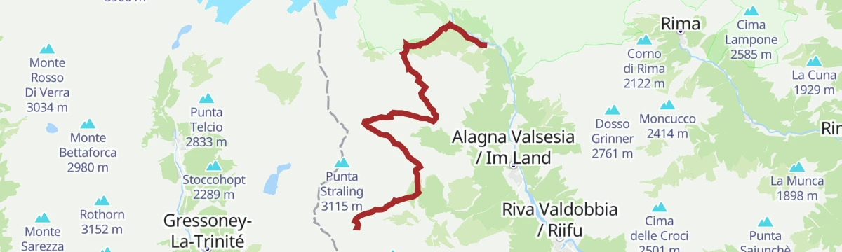 Route map: Grande Traversata della Valsesia: Tappa 6 Bivacco Don Luigi Ravelli